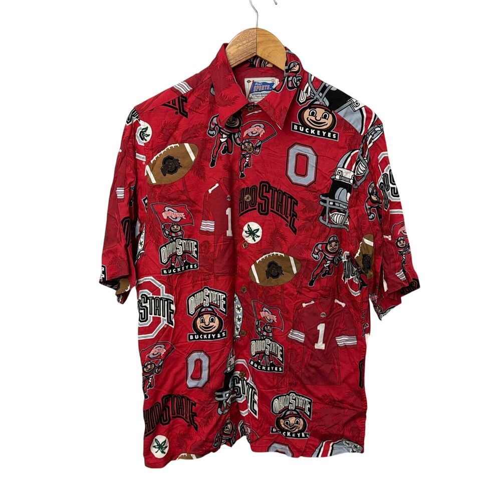 Reyn Spooner Ohio State Buckeyes Shirt Mens Small College Football Hawaiian Camp